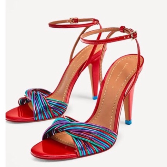 multicolor sandals heels